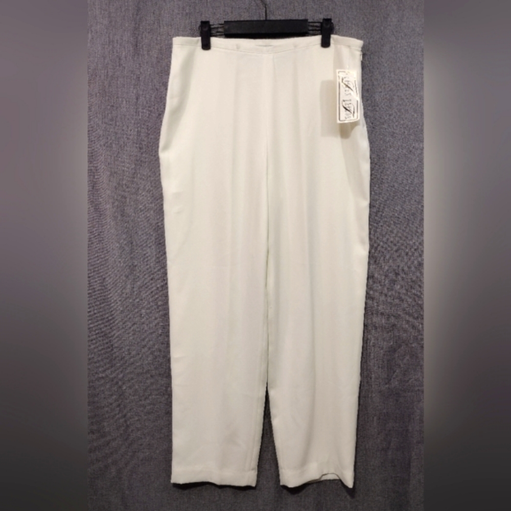NWT Vintage Lauren Taylor Dress Pants Womens 16 White Office Career Minimalist